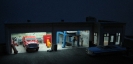 Franks Garage Lit Up