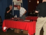 Vendor booths and products.